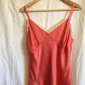 100% silk slip with lace detail